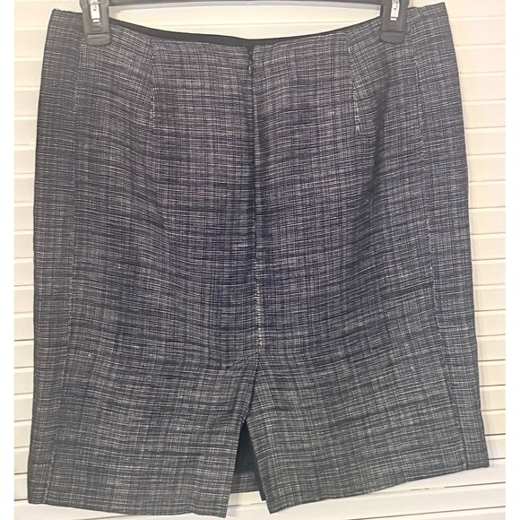 Banana Republic Linen Blend Tweed Pencil Skirt Size 12 Gray Lined Career Office - Picture 2 of 7